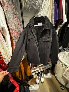 Old Navy size XL Black Sherpa-Lined Jacket